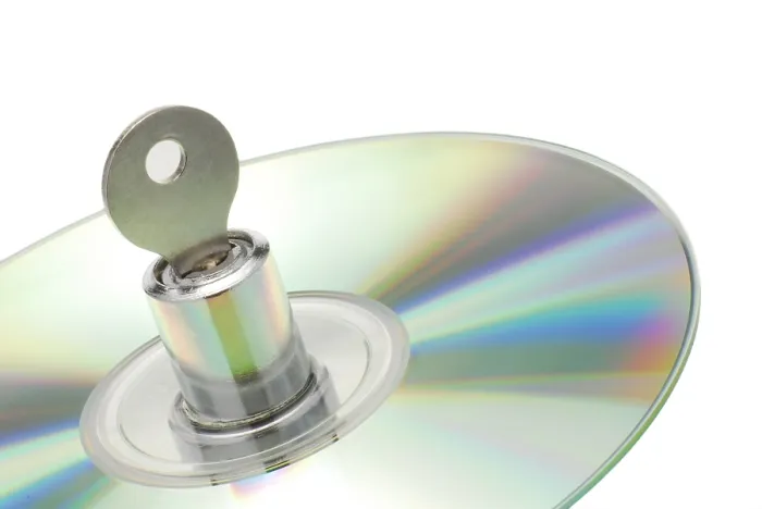 Framed Print : CD Lock with Key Print