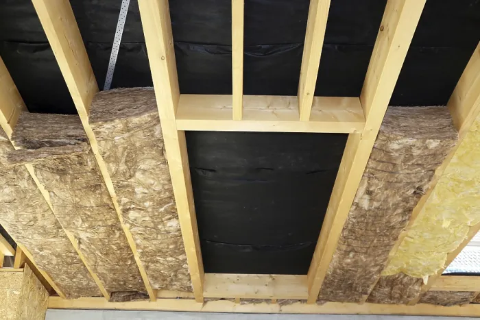 Framed Print : Loft Insulation Print - Fibre Installation Framed Print : Loft Insulation Print - Fibre Installation