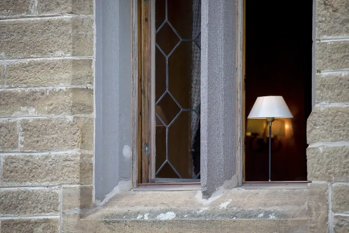 Framed Print : Lone Lamp in the Window Print Framed Print : Lone Lamp in the Window Print