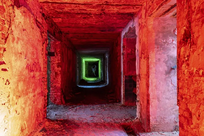 Framed Print : Long Dark Cellar Corridor Print Framed Print : Long Dark Cellar Corridor Print