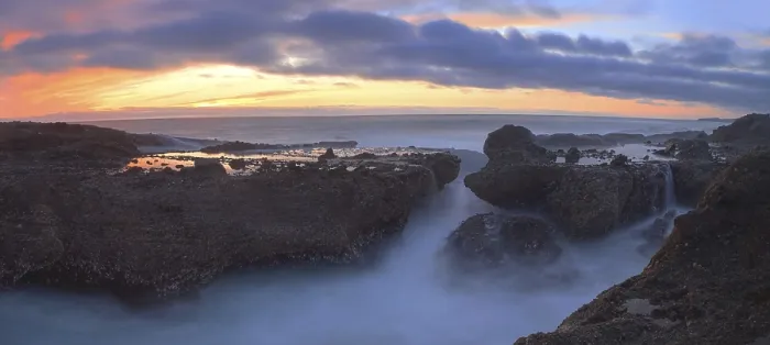 Framed Print : Laguna Beach Sunset Print: Ocean Mist Effect Framed Print : Laguna Beach Sunset Print: Ocean Mist Effect
