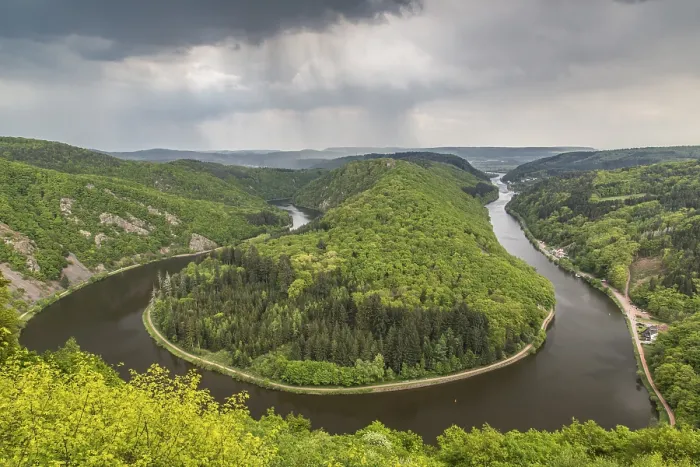 Framed Print : Loop of the Saar River near Orscholz Print, Mettlach, Germany Framed Print : Loop of the Saar River near Orscholz Print, Mettlach, Germany