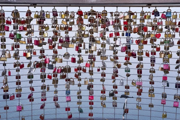 Framed Print : Love Locks Print, Friedrichshafen, Germany Framed Print : Love Locks Print, Friedrichshafen, Germany