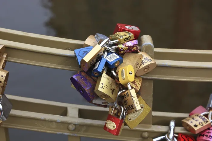 Framed Print : Lover's Lock on Prague Bridge Print Framed Print : Lover's Lock on Prague Bridge Print