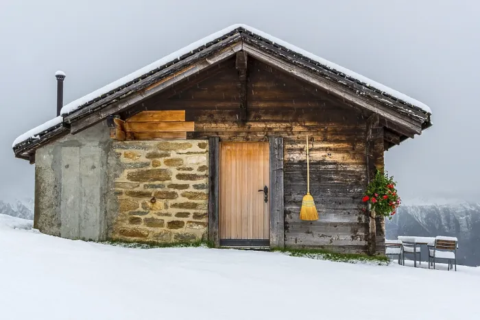 Framed Print : Lovingly Decorated Mountain Hut Print Framed Print : Lovingly Decorated Mountain Hut Print