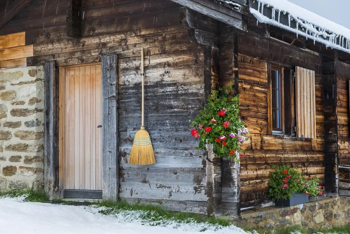 Framed Print : Riederalp Winter Alpine Hut Print Framed Print : Riederalp Winter Alpine Hut Print