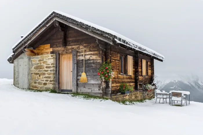 Framed Print : Lovingly Decorated Mountain Hut Print Framed Print : Lovingly Decorated Mountain Hut Print