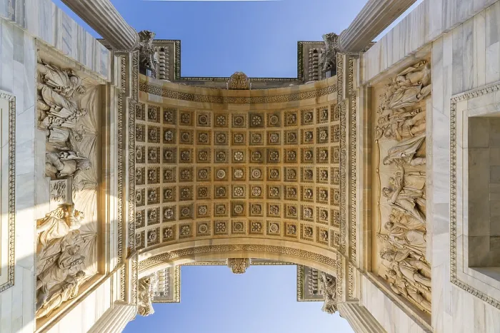 Framed Print : Low Angle View of the Arco della Pace Print, Milan, Italy