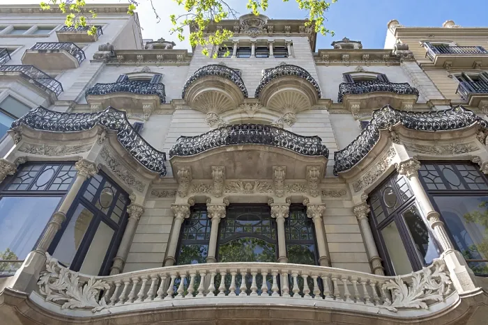 Framed Print : Low Angle View of Casa Malagrida Facade Print, Barcelona Framed Print : Low Angle View of Casa Malagrida Facade Print, Barcelona