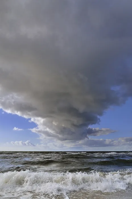 Framed Print : Low Clouds Over Western Beach Print, Darss, Germany Framed Print : Low Clouds Over Western Beach Print, Darss, Germany
