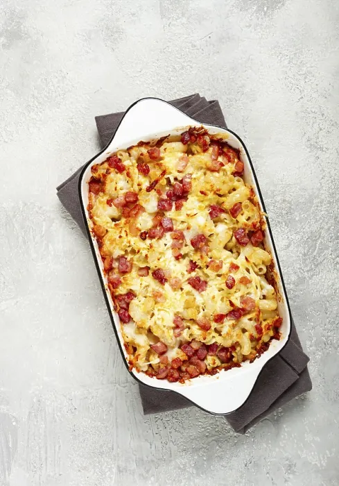 Framed Print : Homemade Macaroni with Cheese and Bacon Print Framed Print : Homemade Macaroni with Cheese and Bacon Print
