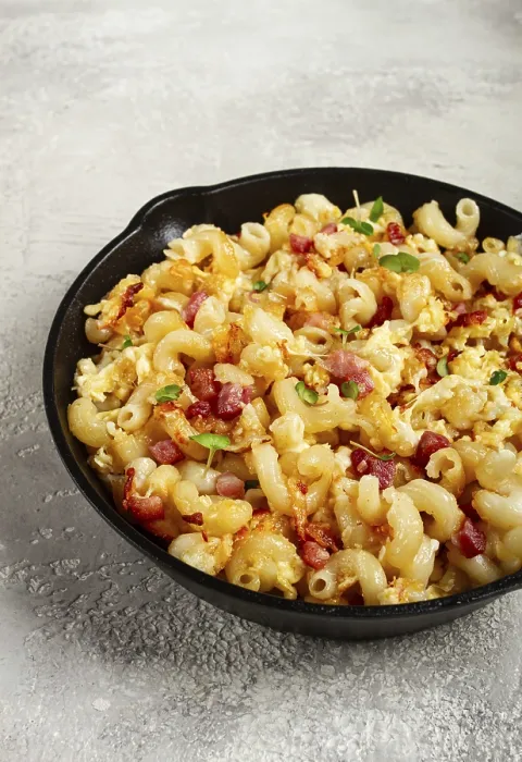 Framed Print : Macaroni with Cheese and Bacon Print Framed Print : Macaroni with Cheese and Bacon Print