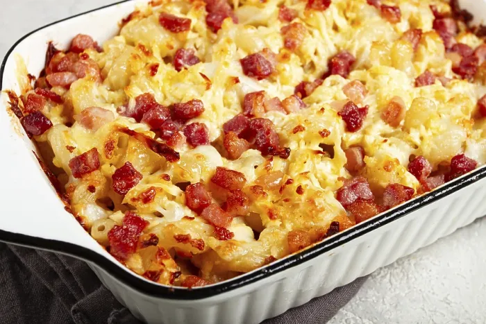 Framed Print : Macaroni with Cheese and Bacon Print Framed Print : Macaroni with Cheese and Bacon Print