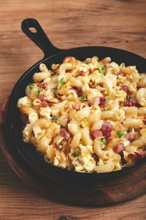 Framed Print : Macaroni with Cheese and Bacon Print Framed Print : Macaroni with Cheese and Bacon Print