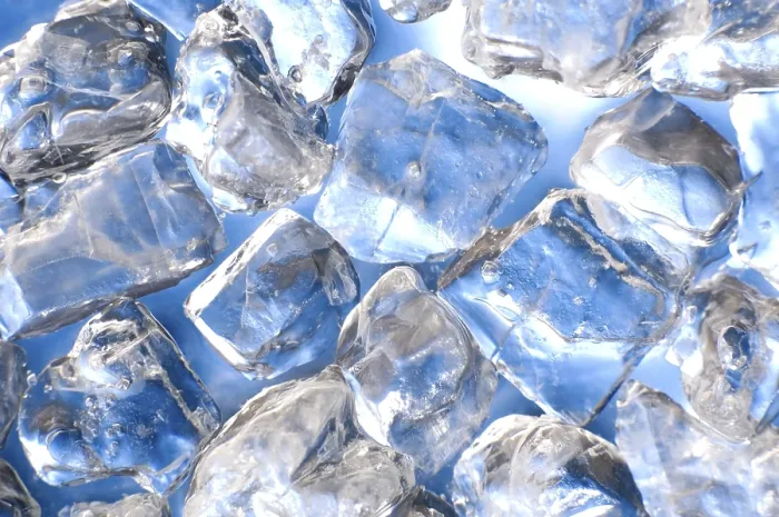 Framed Print : Macro Print of Ice Cubes in a Blue Bin Framed Print : Macro Print of Ice Cubes in a Blue Bin