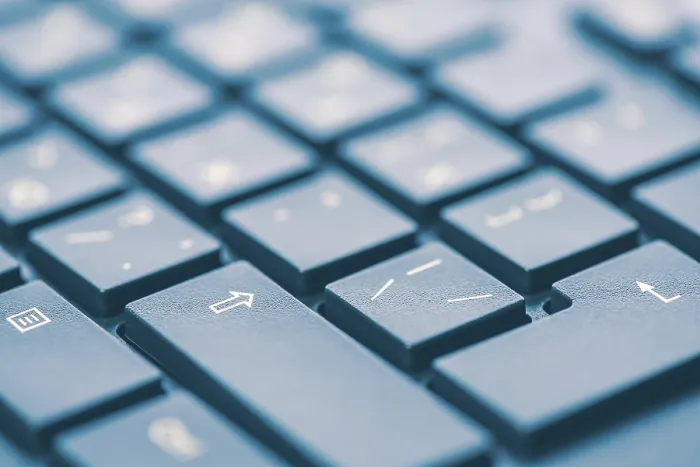 Framed Print : Macro Keyboard Keys Print - Angle View Framed Print : Macro Keyboard Keys Print - Angle View