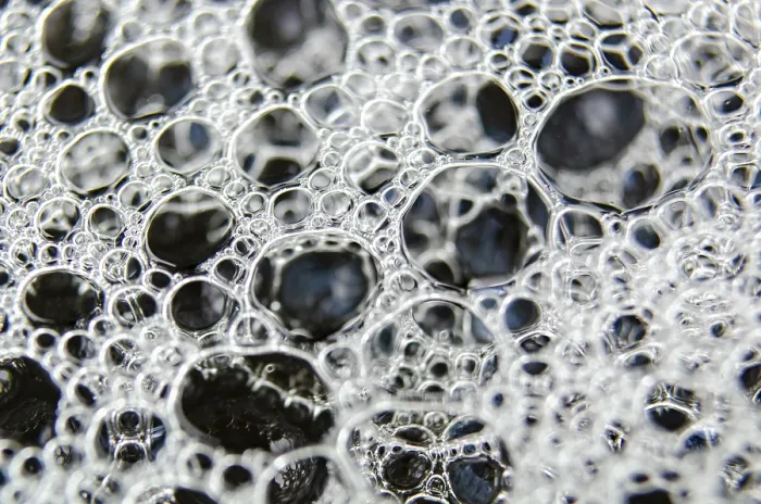 Framed Print : Macro View of Bubbles Forming Print