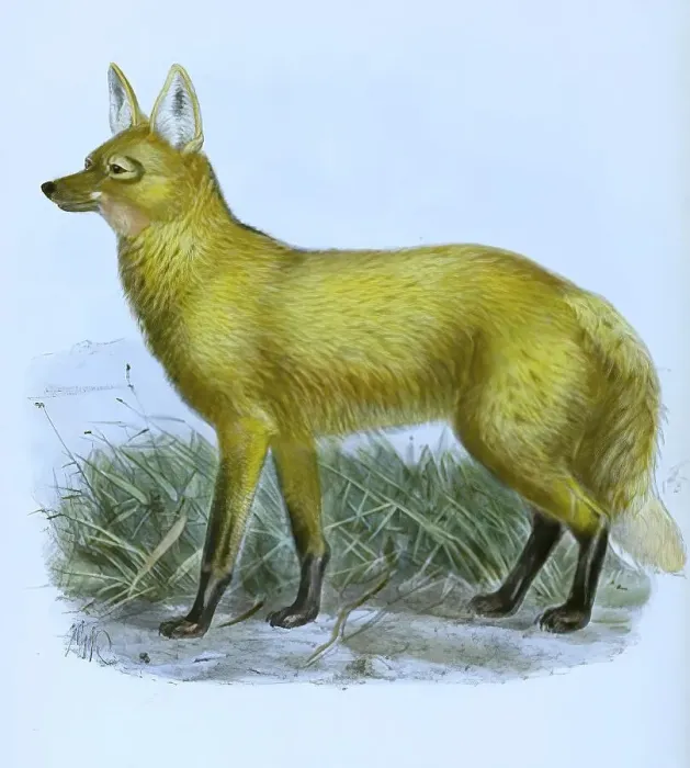 Framed Print : Historical Print of Maned Wolf Framed Print : Historical Print of Maned Wolf