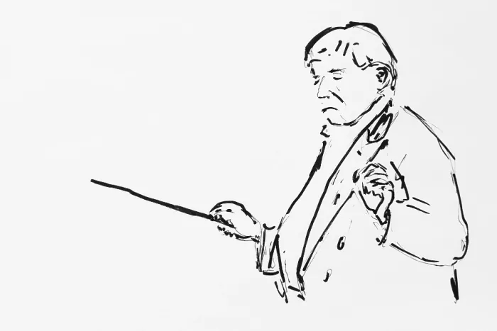 Framed Print : Maestro Daniel Bernstein Conducting Print, 1960s Framed Print : Maestro Daniel Bernstein Conducting Print, 1960s