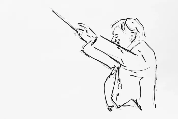 Framed Print : Maestro Daniel Bernstein Conducting Print Framed Print : Maestro Daniel Bernstein Conducting Print