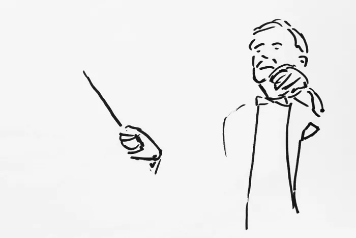 Framed Print : Maestro Daniel Bernstein Conducting - Print Framed Print : Maestro Daniel Bernstein Conducting - Print
