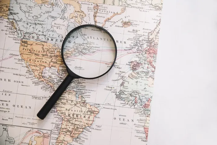Framed Print : From Magnifying Glass Map Print Framed Print : From Magnifying Glass Map Print