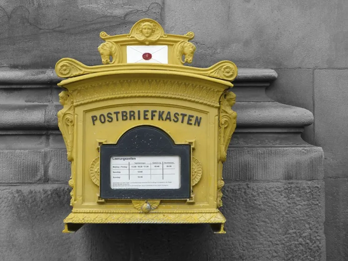 Framed Print : Mailbox Print - Red and White Metal Box Framed Print : Mailbox Print - Red and White Metal Box