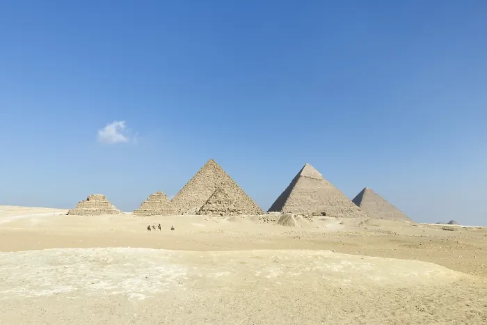 Framed Print : The Three Pyramids of Giza Print, Egypt Framed Print : The Three Pyramids of Giza Print, Egypt