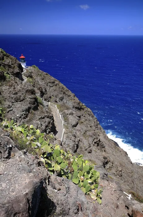 Framed Print : Makapu'u Point Lighthouse Print, O'ahu Island, Hawaii