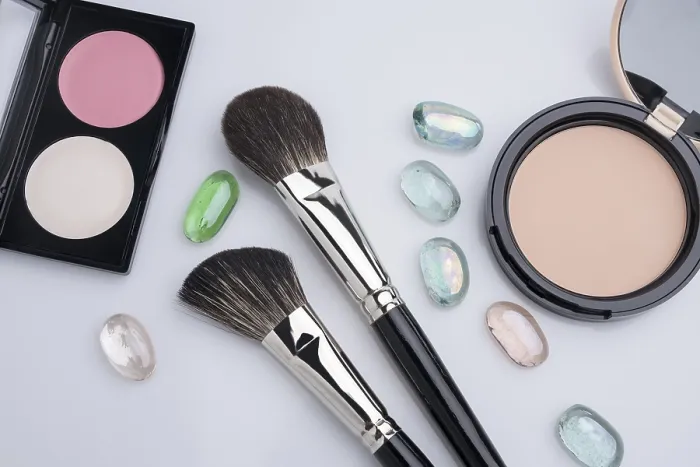 Framed Print : Makeup Brushes and Cases Gray Background Print Framed Print : Makeup Brushes and Cases Gray Background Print