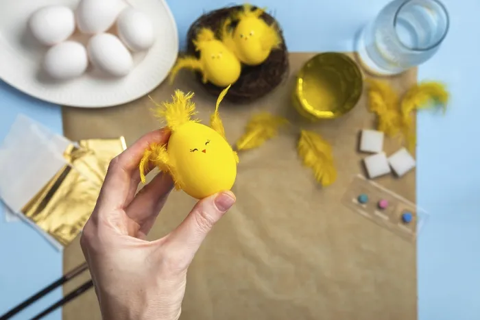Framed Print : How to Make an Easter Chick from Eggs Print Framed Print : How to Make an Easter Chick from Eggs Print