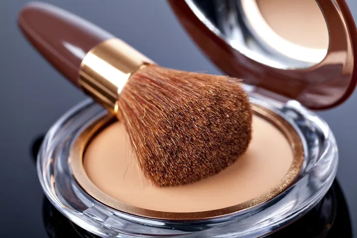 Framed Print : Makeup Powder and Brush Print Framed Print : Makeup Powder and Brush Print