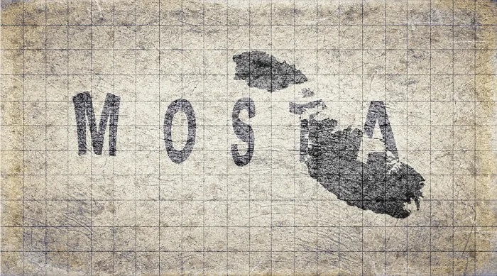 Framed Print : Malta Mosta Retro Typography Print Map Framed Print : Malta Mosta Retro Typography Print Map