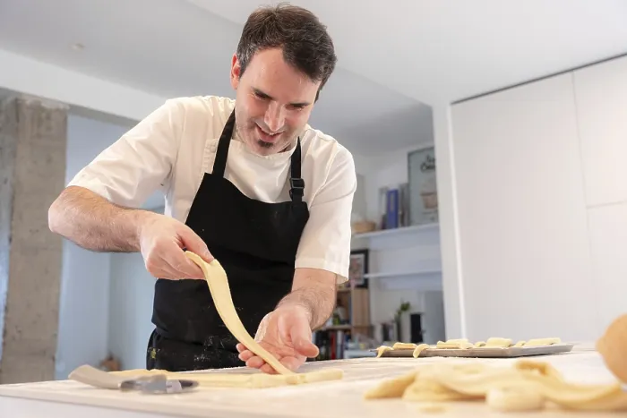 Framed Print : A Man Bakes Croissants at Home Print Framed Print : A Man Bakes Croissants at Home Print