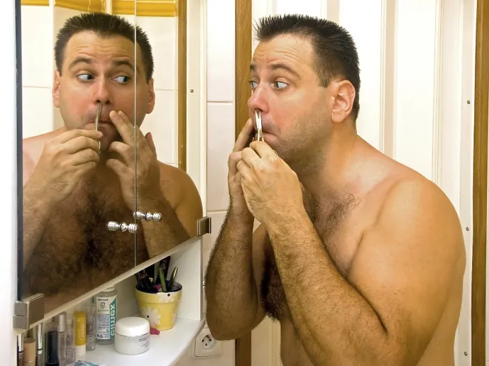 Framed Print : Man in Bathroom Print Framed Print : Man in Bathroom Print