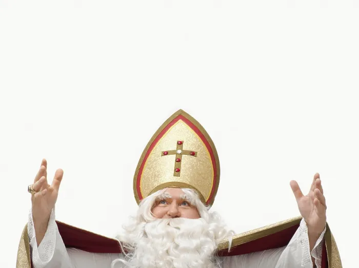 Framed Print : Man Dressed as St. Nicholas Print Framed Print : Man Dressed as St. Nicholas Print