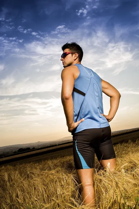 Framed Print : Man Jogging Through Fields Print Framed Print : Man Jogging Through Fields Print