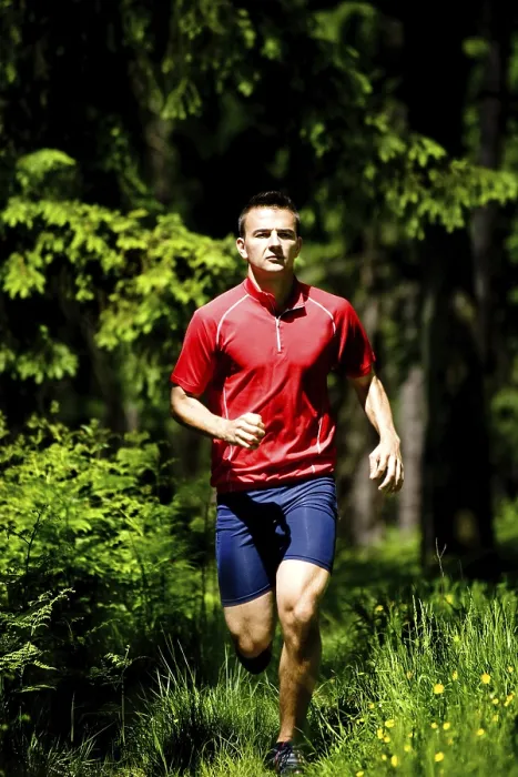 Framed Print : Man Jogging in Forest Print Framed Print : Man Jogging in Forest Print