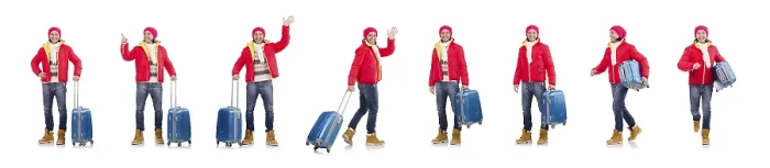 Framed Print : Man preparing for winter vacation Print Framed Print : Man preparing for winter vacation Print