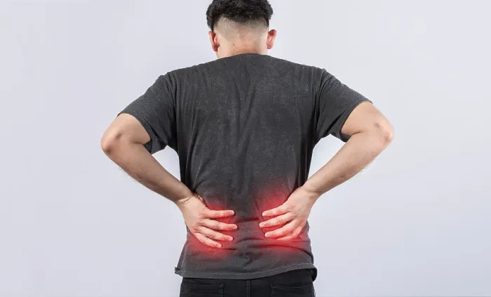Framed Print : Man with Back Problems Print - Lumbar Issues Framed Print : Man with Back Problems Print - Lumbar Issues