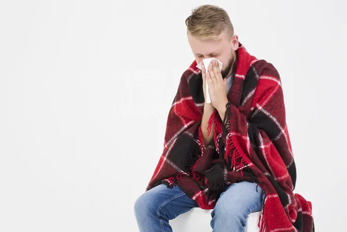 Framed Print : Man Suffering from Cold Print Framed Print : Man Suffering from Cold Print