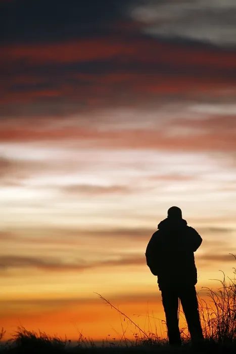Framed Print : Man at Sunset Print Framed Print : Man at Sunset Print