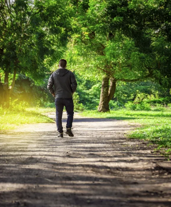 Framed Print : Man Walking Down a Desolate Road Print Framed Print : Man Walking Down a Desolate Road Print