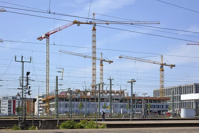 Framed Print : Mannheim, Germany Print - July 2019 Construction Scene Framed Print : Mannheim, Germany Print - July 2019 Construction Scene