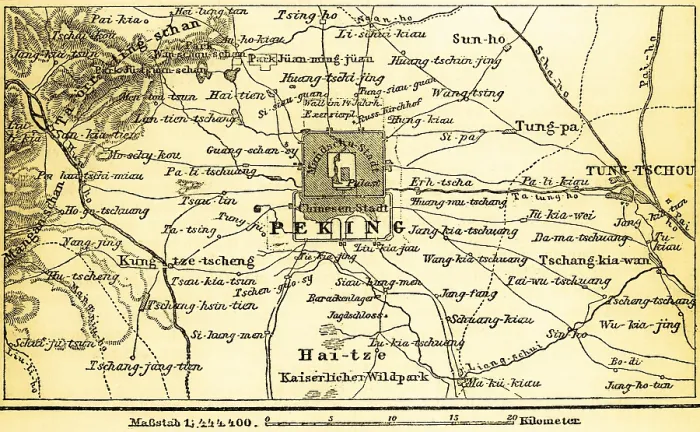 Framed Print : Map of Beijing and Surrounding Area Print, 1885 Framed Print : Map of Beijing and Surrounding Area Print, 1885