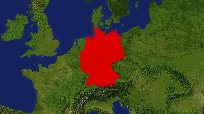 Framed Print : Germany Map Print with Highlighted Regions in Red Framed Print : Germany Map Print with Highlighted Regions in Red