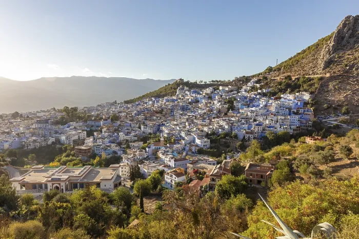 Framed Print : Chefchaouen Morocco Print: Blue Cityscape Framed Print : Chefchaouen Morocco Print: Blue Cityscape