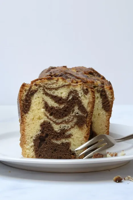 Framed Print : Marble Cake Print with Fork on Plate Framed Print : Marble Cake Print with Fork on Plate