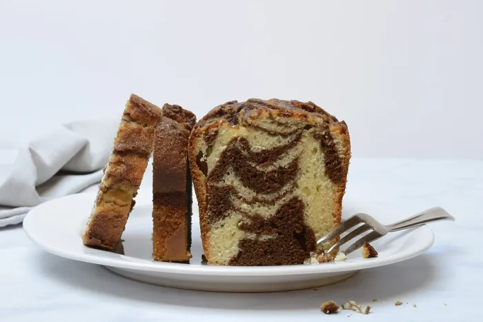 Framed Print : Marble Cake Print with Fork on Plate Framed Print : Marble Cake Print with Fork on Plate