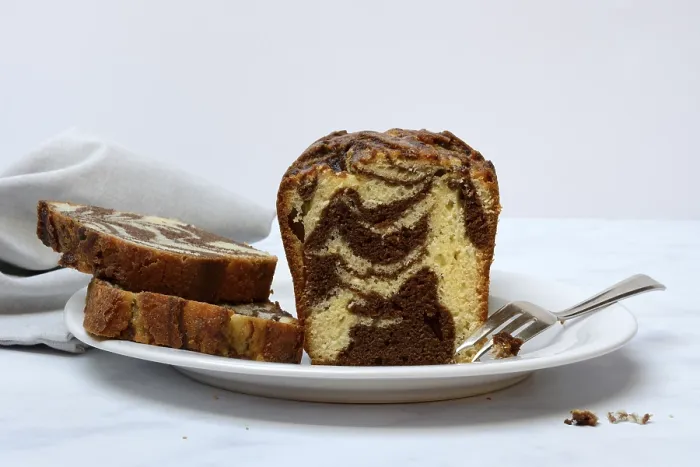 Framed Print : Marble Cake Print with Fork on Plate Framed Print : Marble Cake Print with Fork on Plate